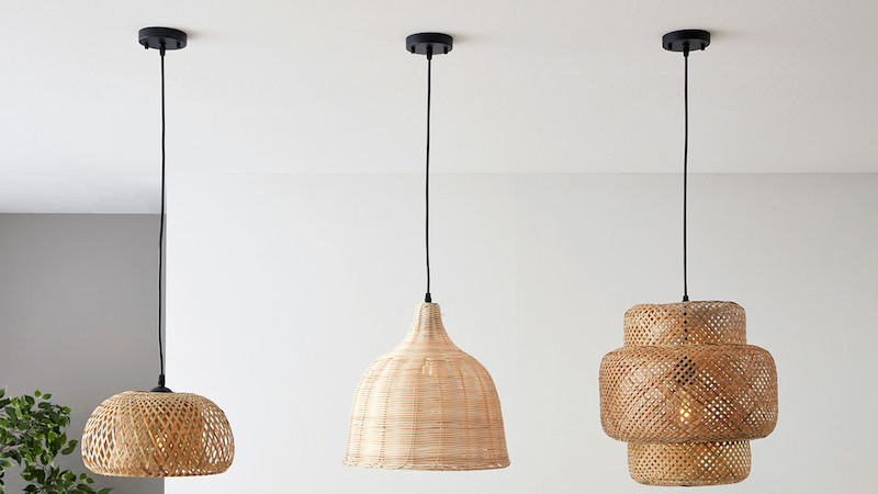 Đèn thả trang trí mây tre đan đẹp