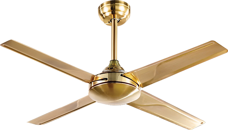 Quạt trần 355 không đèn 4 cánh màu vàng QT54V