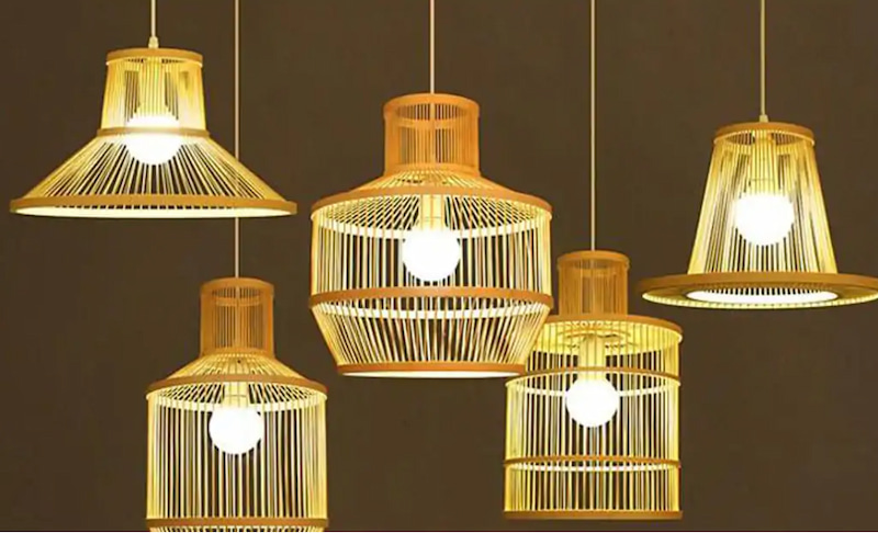 Đèn đan mây độc đáo, thiết kế ấn tượng