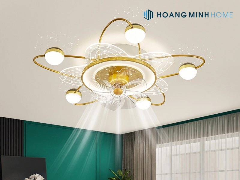 Đèn quạt ốp trần hiện đại hình bông hoa TH-6832