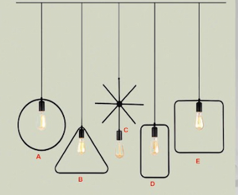 Đèn thả bàn đảo bếp hình học