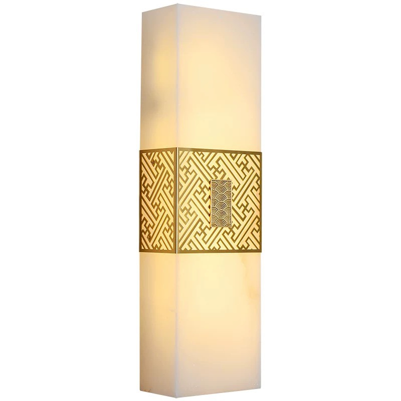 Đèn tường thân đồng hình chữ nhật