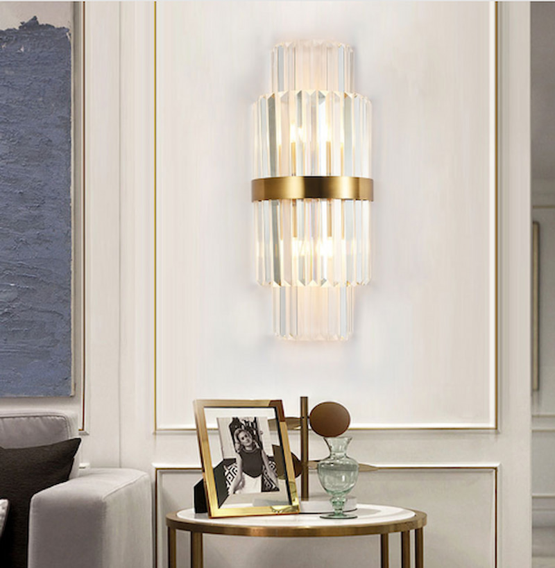 Đèn tường pha lê hình trụ
