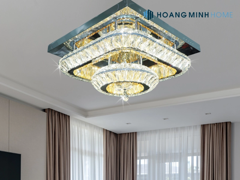 Đèn ốp trần pha lê hình vuông OTPL12
