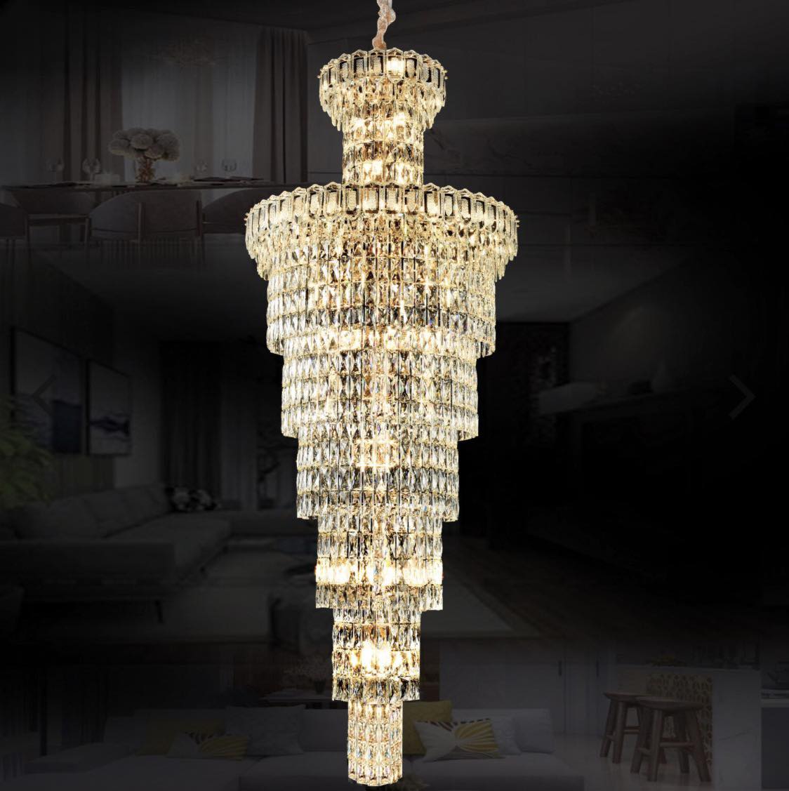 Đèn thả pha lê nhiều tầng TH-8495