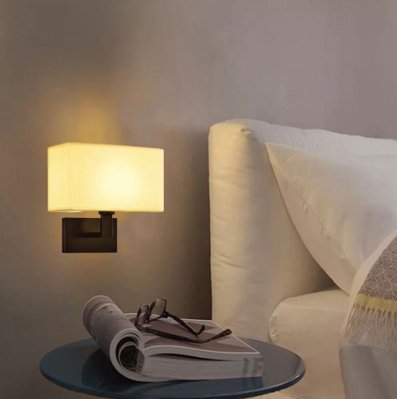 đèn tường chao vải phòng ngủ