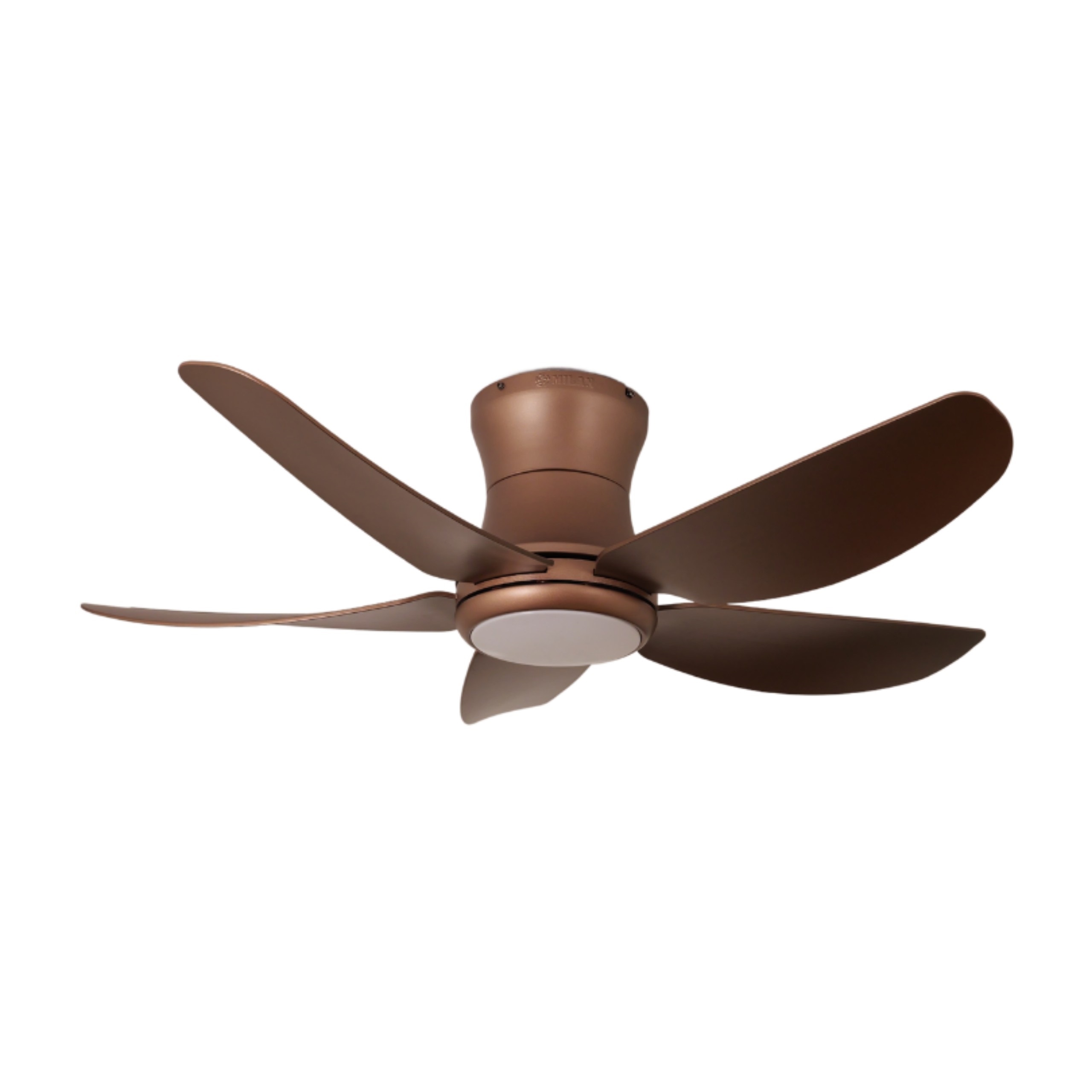 Quạt trần đèn liền thân cổ ngắn 5 cánh nhựa ABS Milan FY588