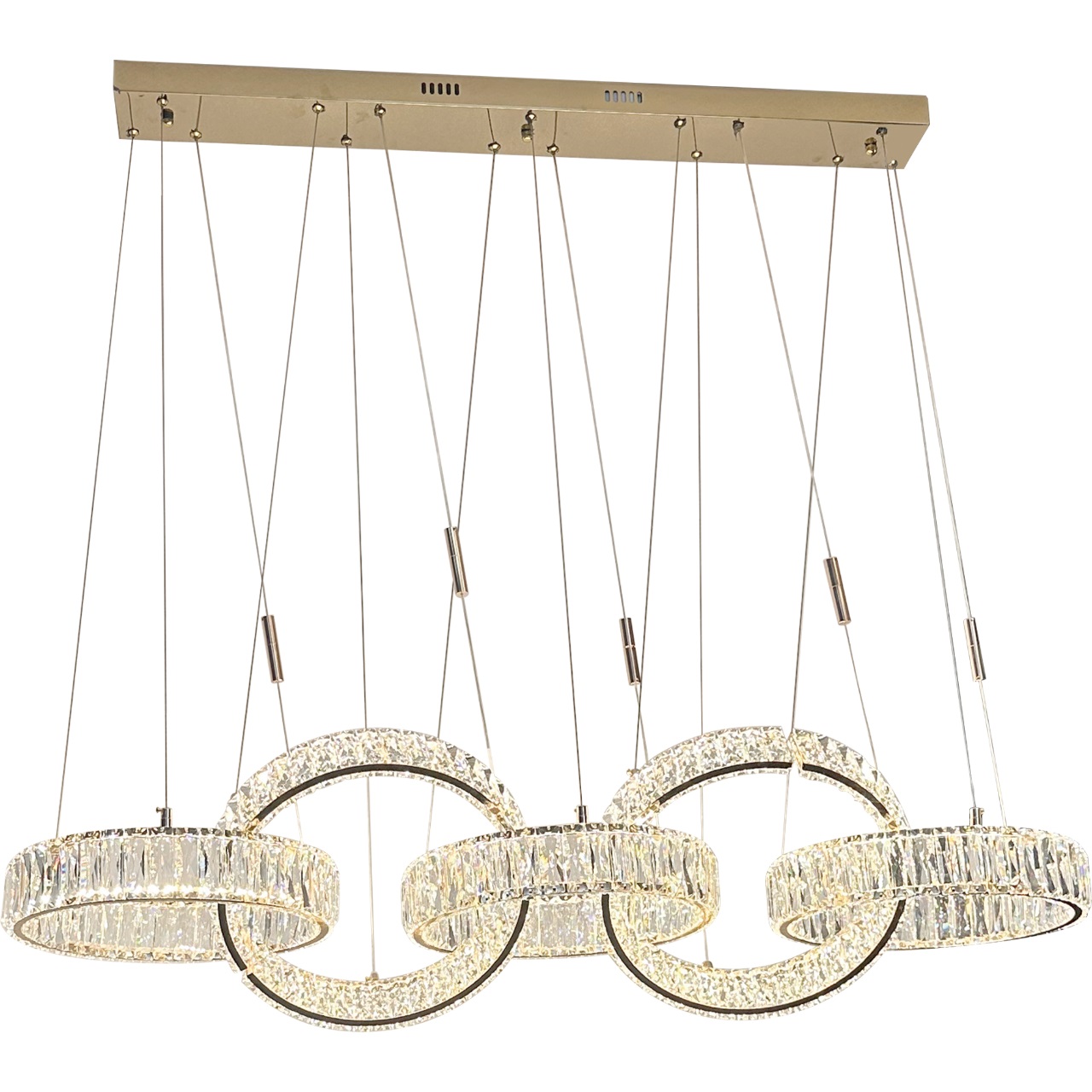 Đèn thả móc xích inox vàng THD7059