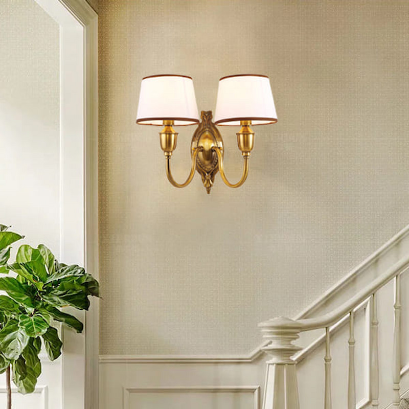 bộ đôi đèn tường chao vải