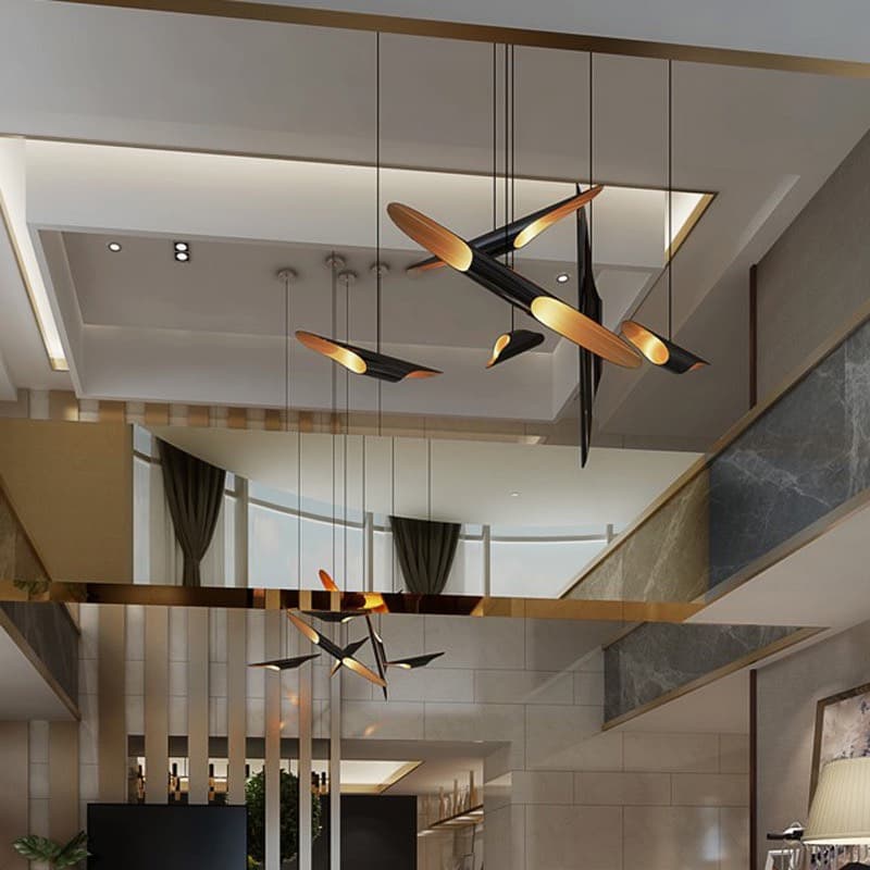 đèn thả Minimalism thông tầng sang trọng