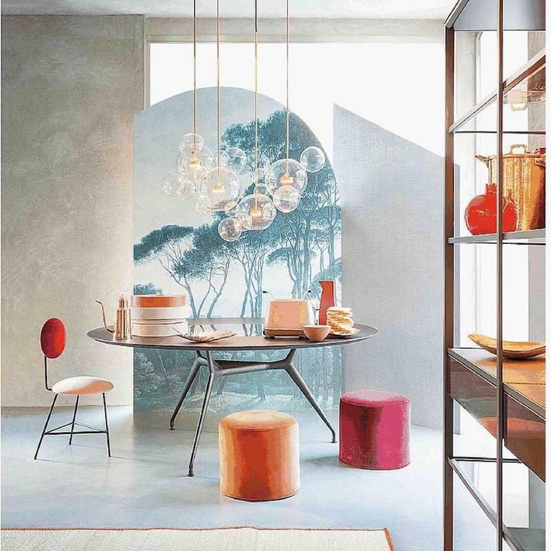 đèn thả thủy tinh bọt biển ấn tượng