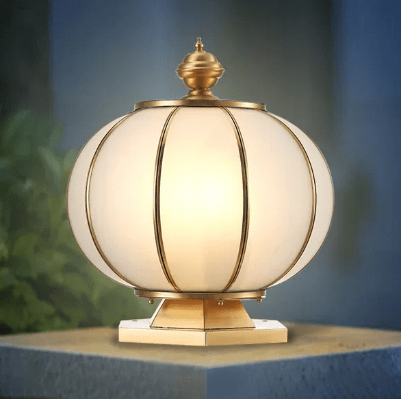 Đèn trụ cổng đồng bi tròn TCD-27-21