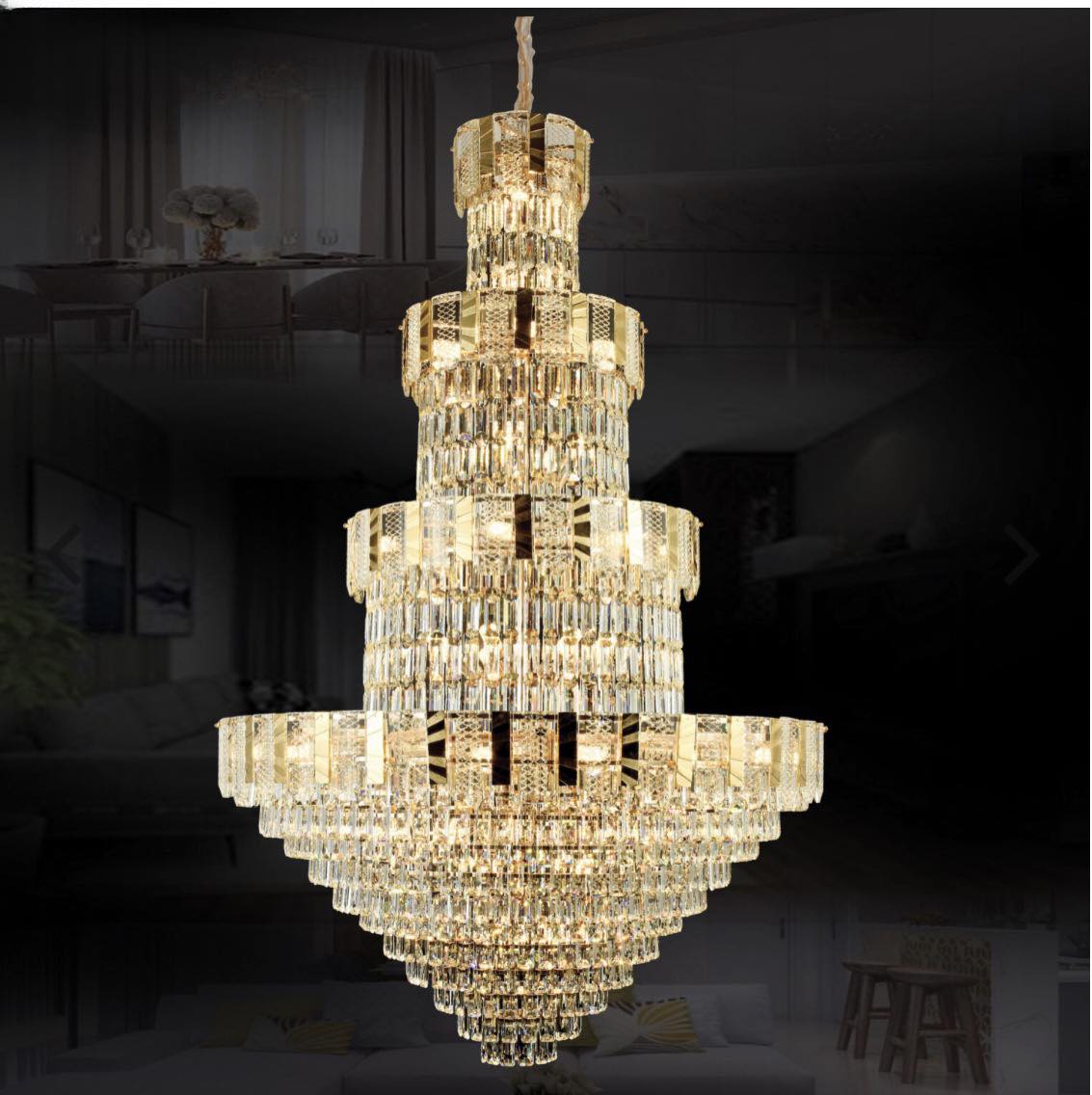 Đèn thả thông tầng bằng pha lê K9 TH-8516