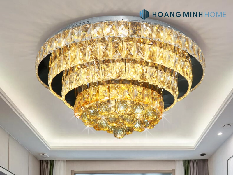 Đèn ốp trần pha lê 4 tầng hình tròn OTPL61157