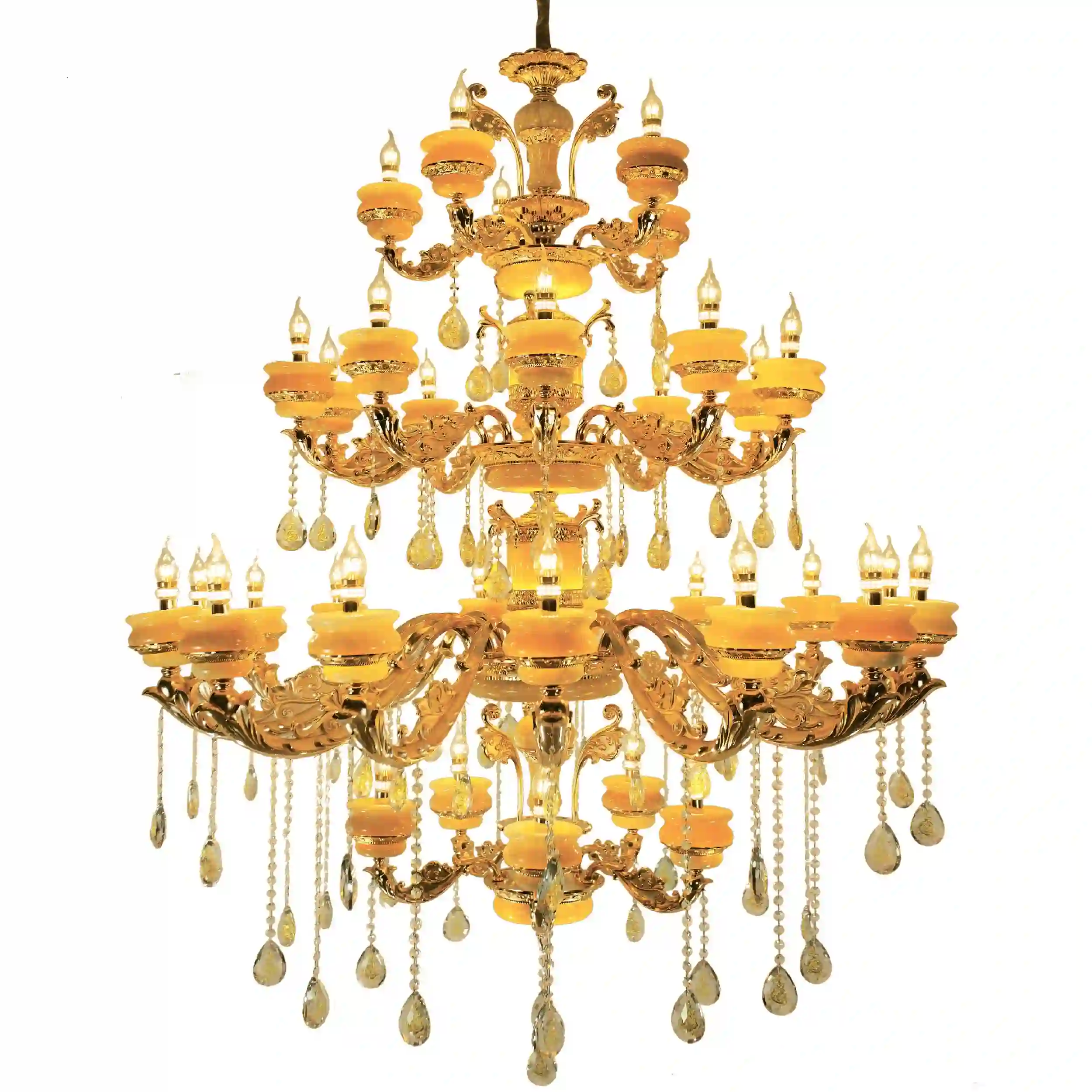 đèn chùm đá tự nhiên tại Hoàng Minh Home