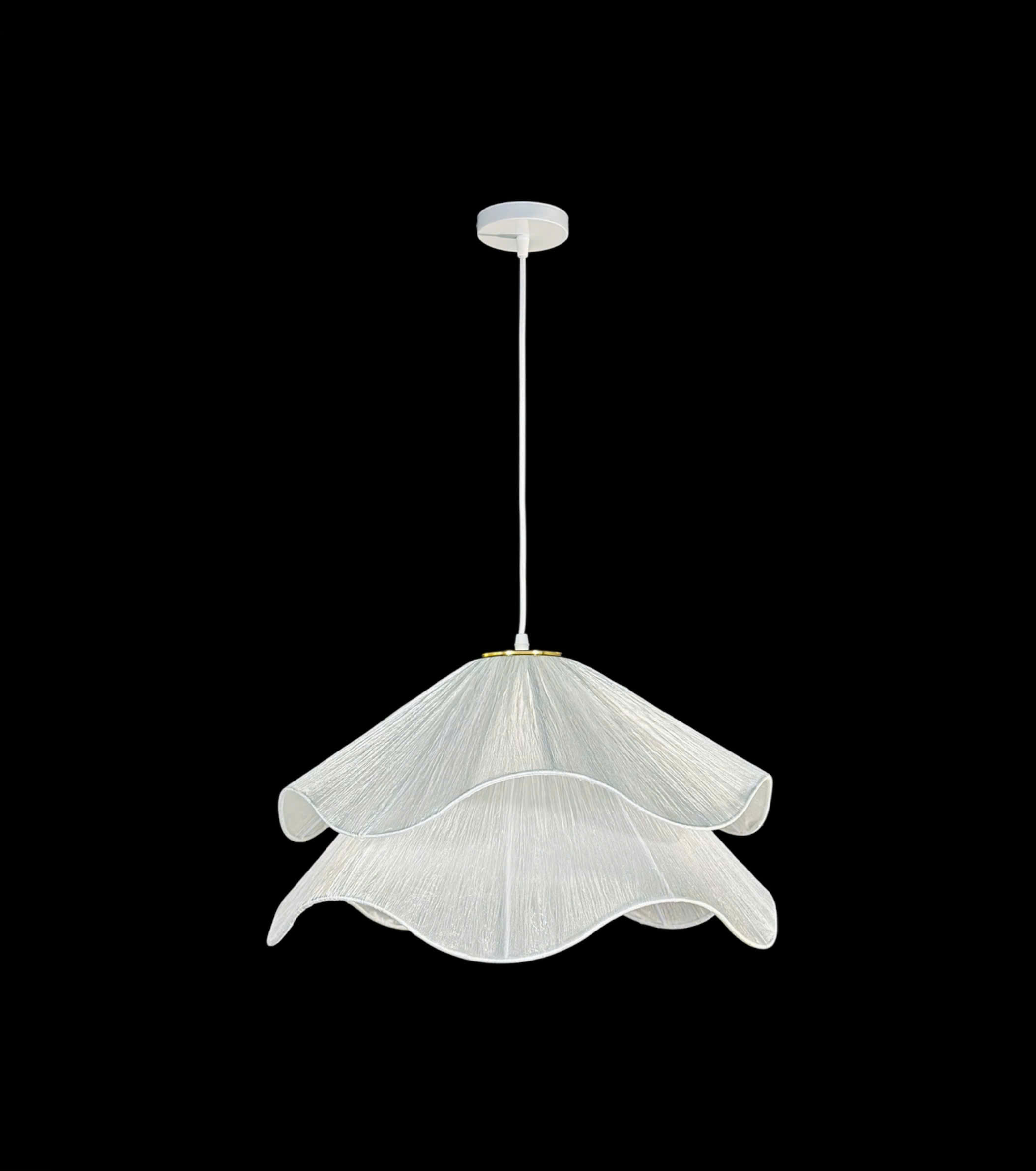 Đèn thả bông hoa lụa màu trắng THD56