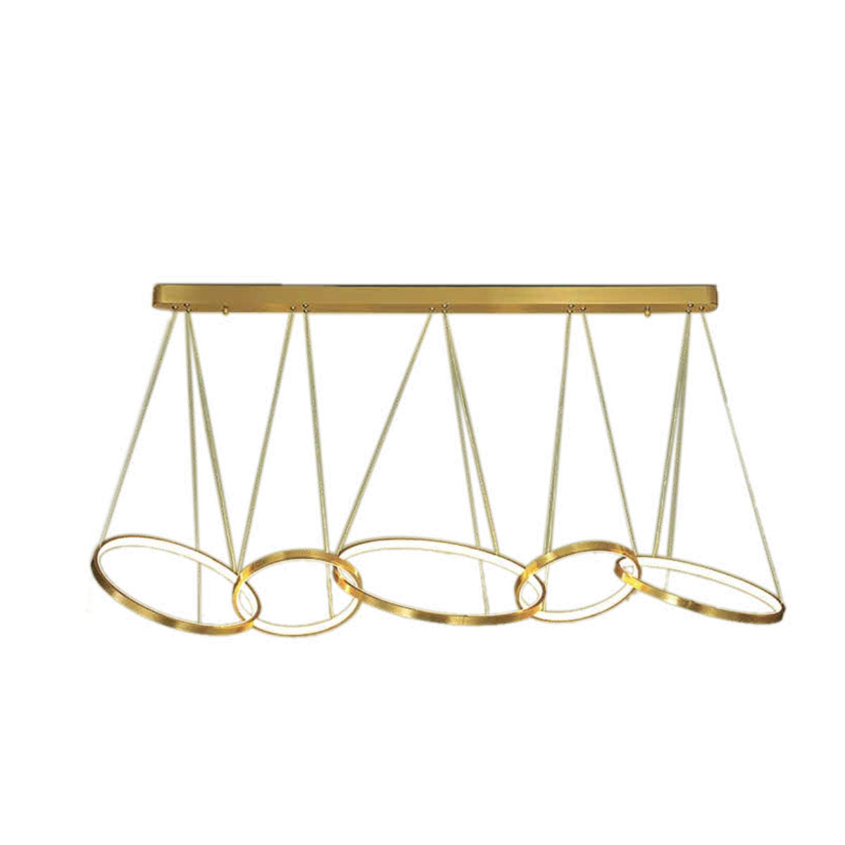 Đèn thả mắc xích bằng inox xi vàng TH-8307