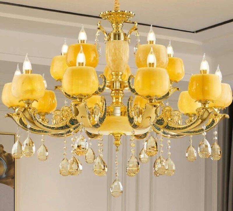 đèn chùm đá tự nhiên phong cách bắc âu