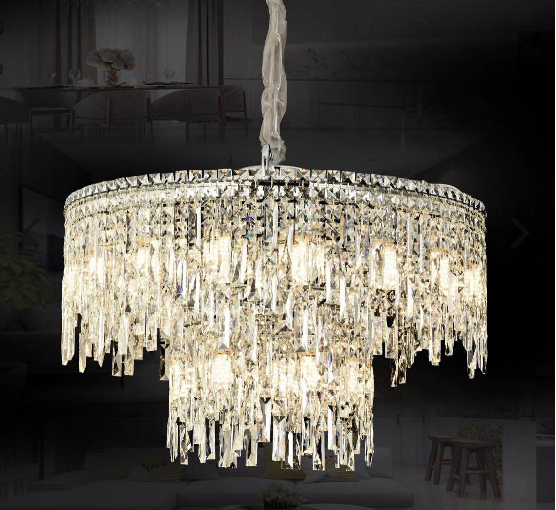 Đèn thả pha lê hai tầng phong cách Bắc Âu TH-8503