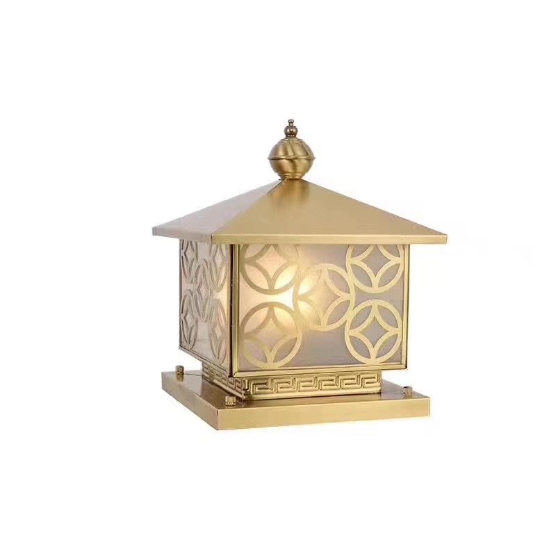 Đèn trụ đồng cách điệu đồng tiền TD-24