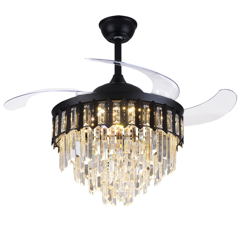 Quạt trần đèn pha lê giấu cánh VIFA 84