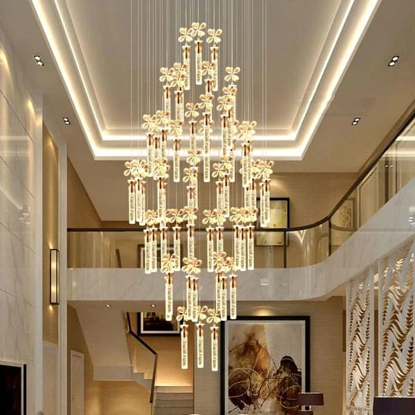 mẫu đèn chùm thông tầng