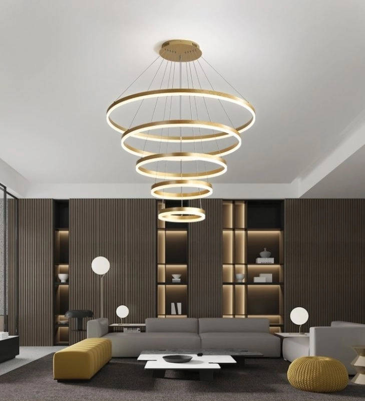 đèn chùm thông tầng