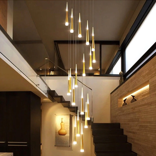 đèn chùm thông tầng