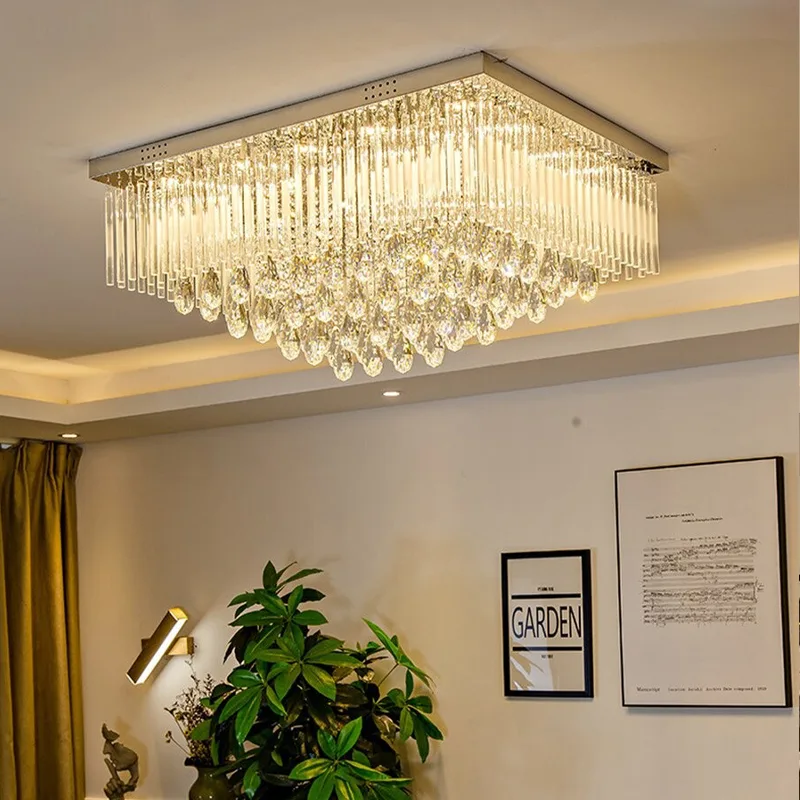 đèn pha lê ốp trần