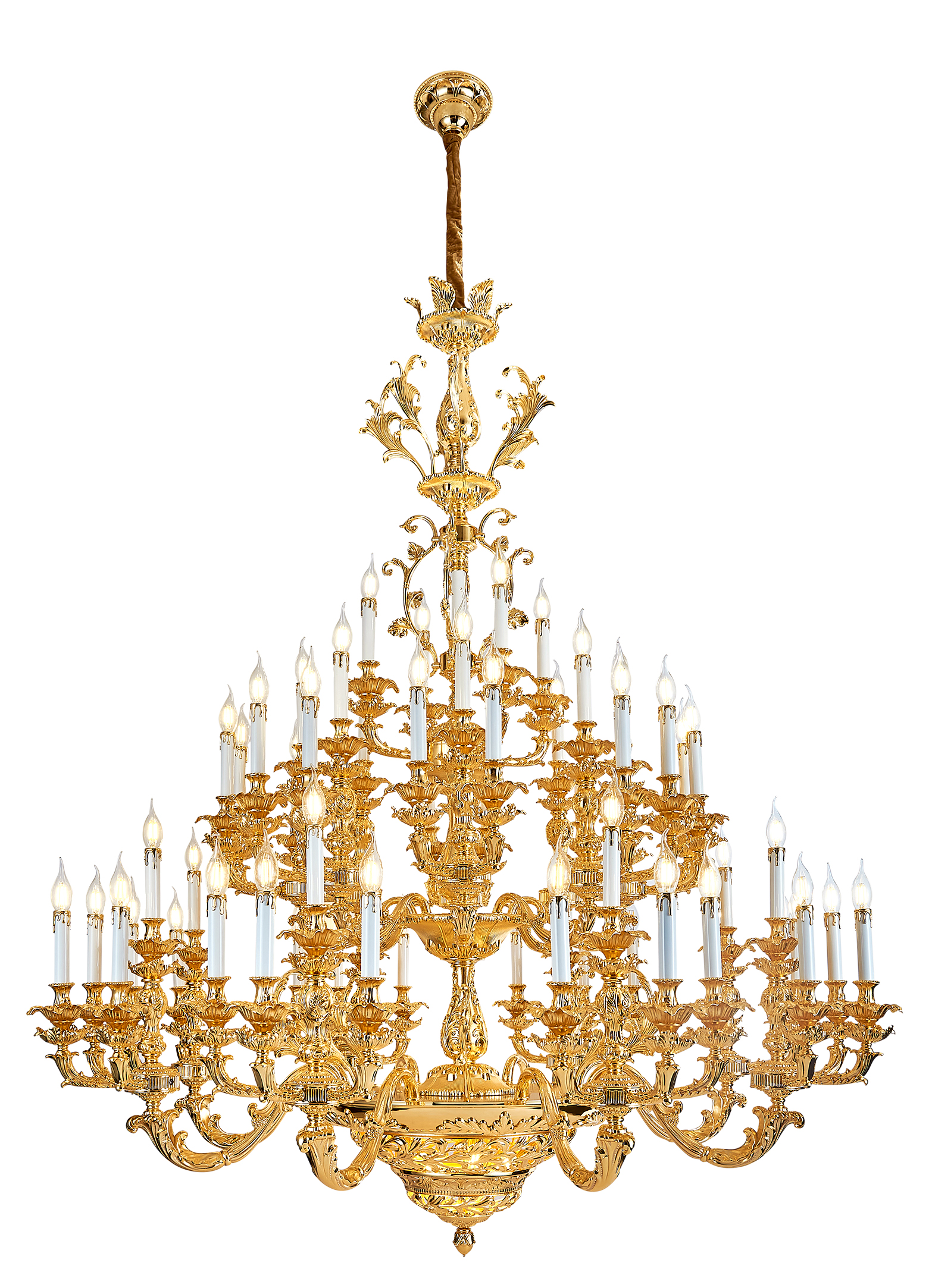 Đèn chùm thông tầng mạ vàng 24k cổ điển CN-195