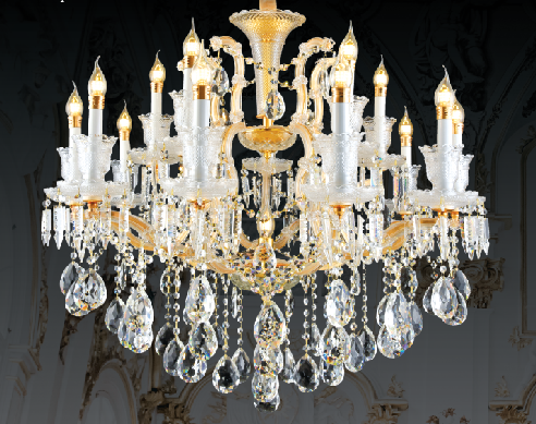 Đèn chùm pha lê tân cổ điển tay nến CN-76