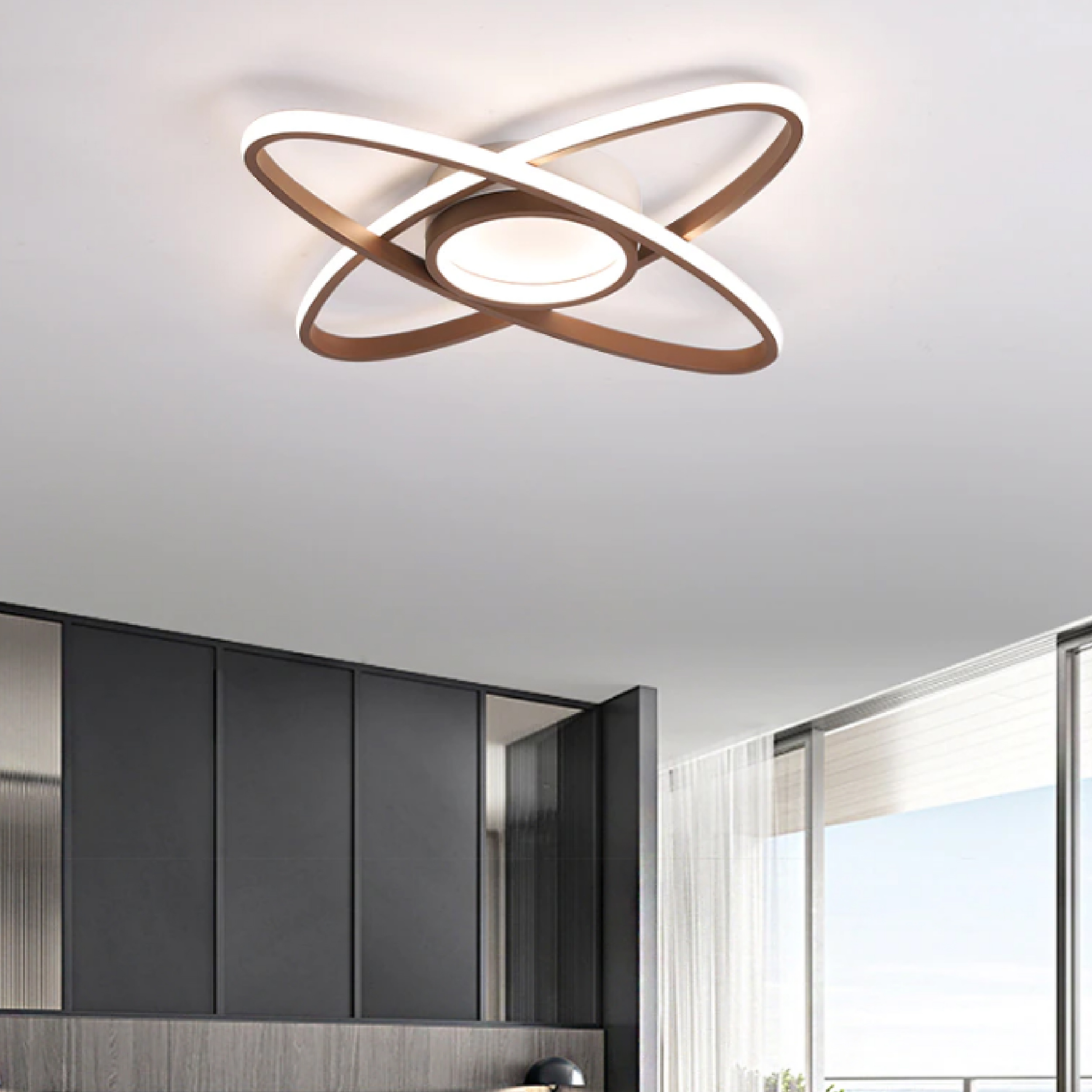 Đèn mâm ốp trần hiện đại hình nguyên tử MOLH-9066