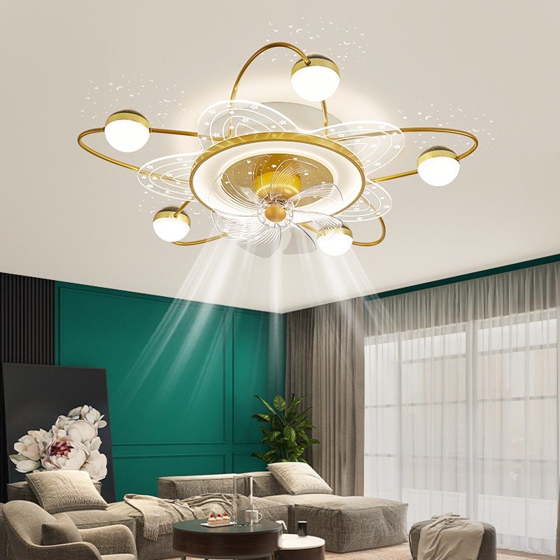 Đèn quạt ốp trần hiện đại hình bông hoa TH-6832