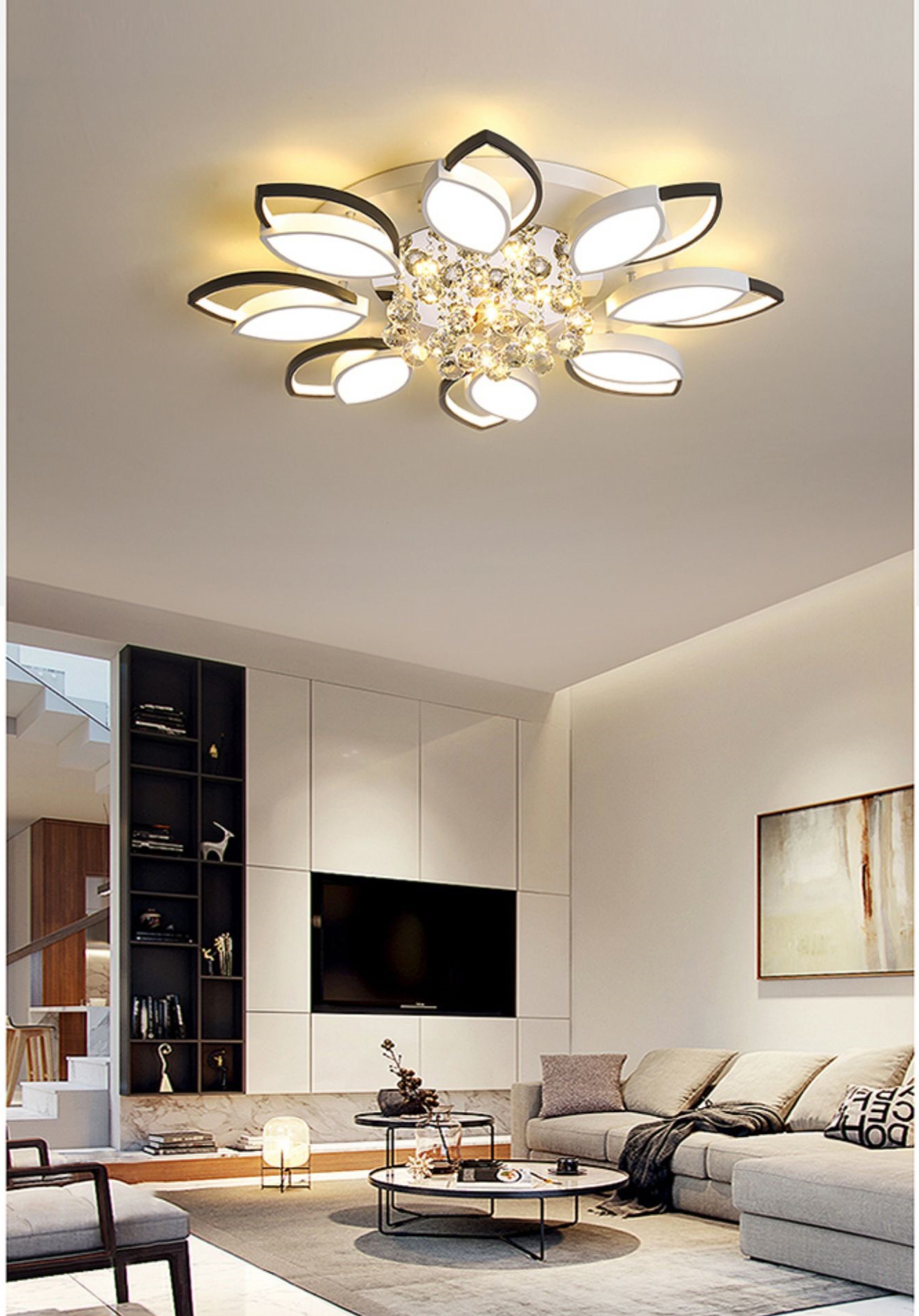 Đèn ốp trần hiện đại 8 chiếc lá OT-44T8