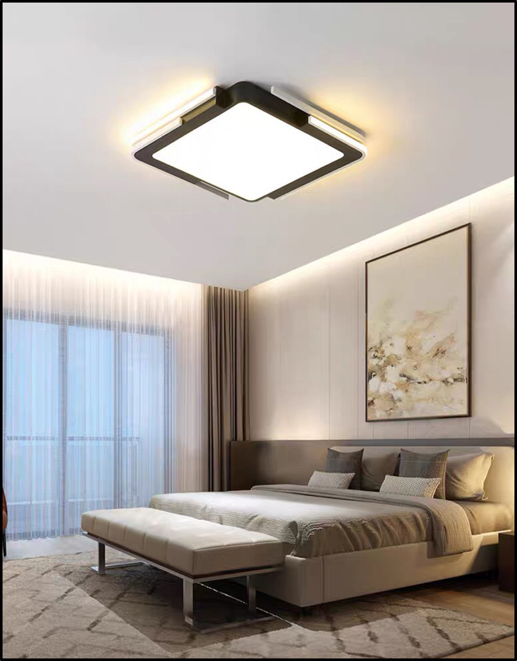 Đèn mâm ốp trần hiện đại hình vuông OT-75V