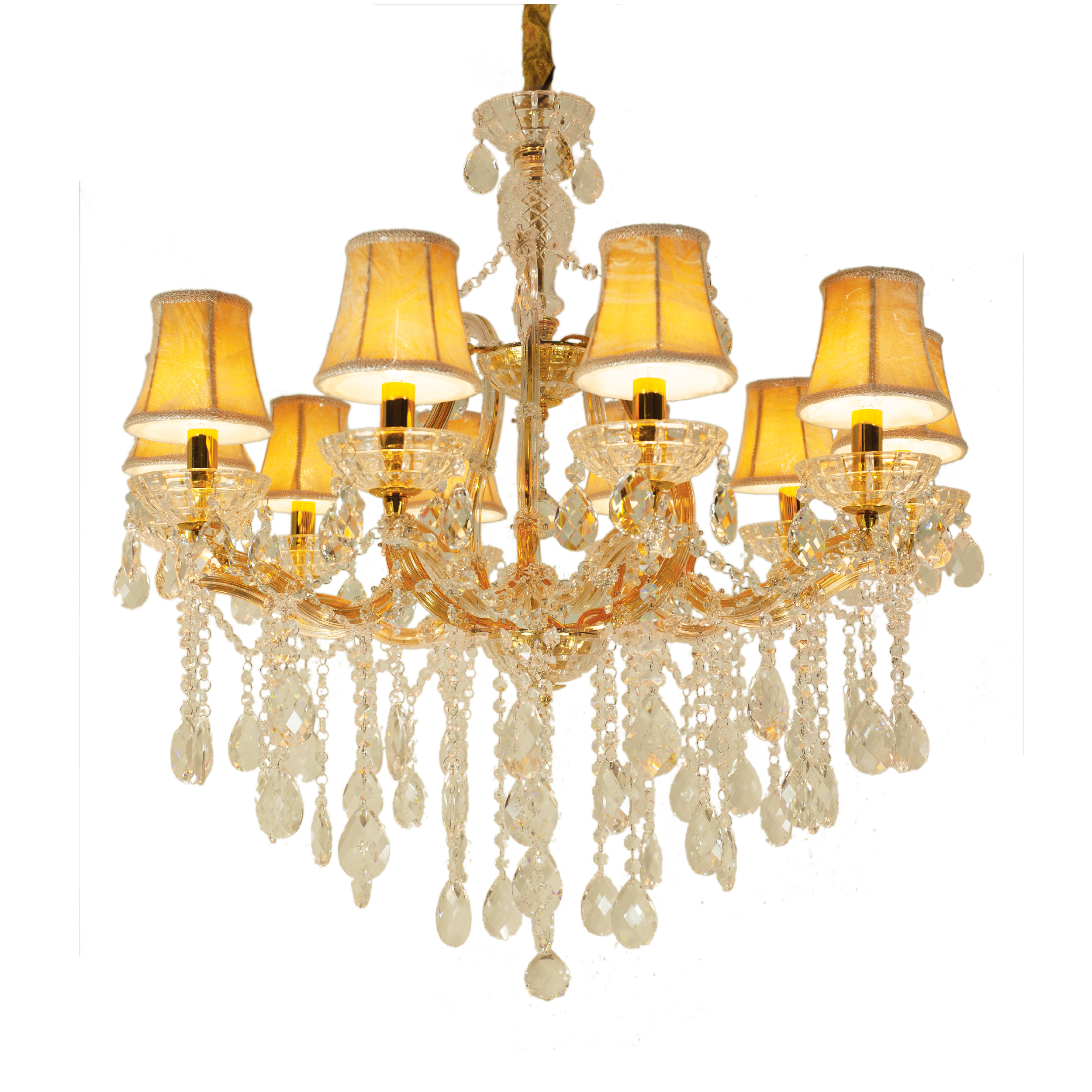 Đèn chùm pha lê chao vải CNQT-214