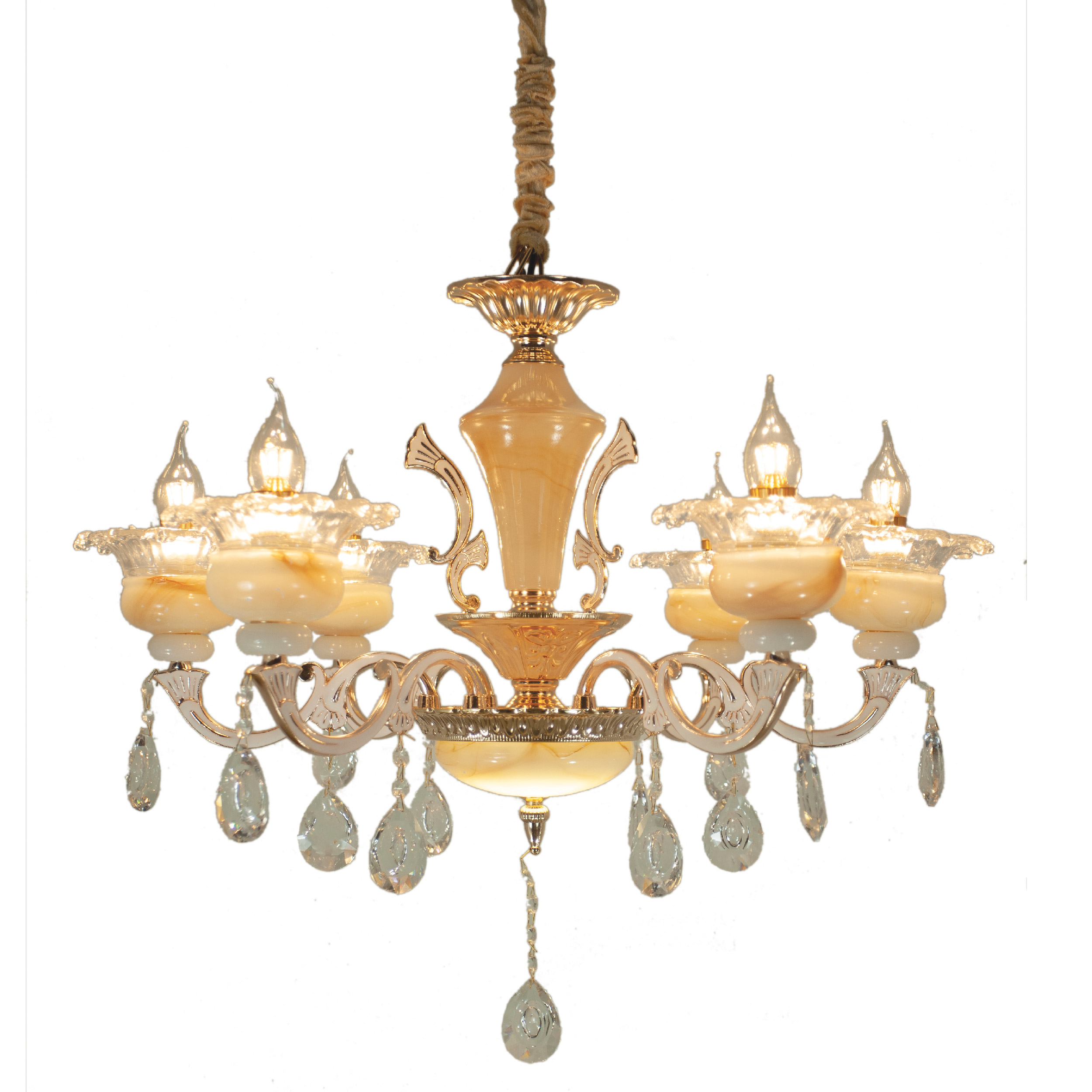 Đèn chùm cổ điển chao thủy tinh CNQT-235