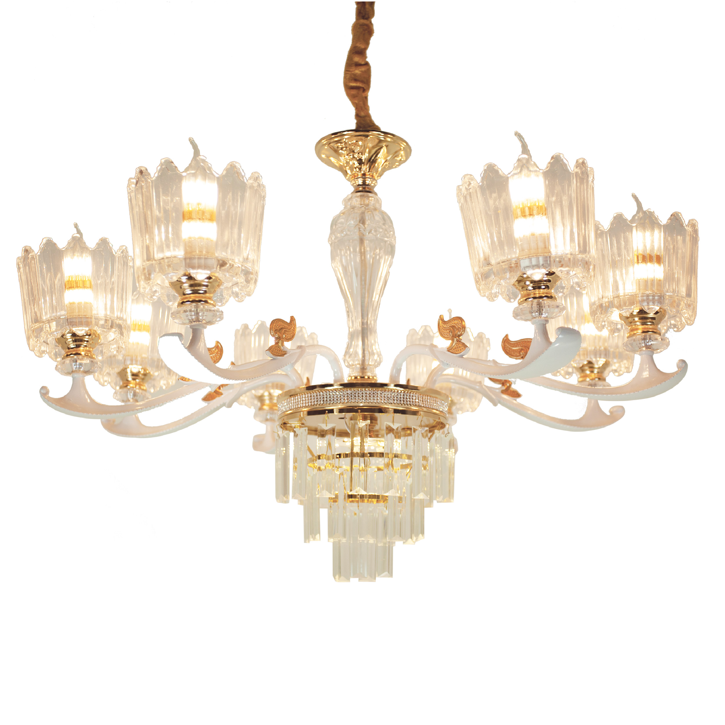 Đèn chùm tân cổ điển màu trắng CNQT-244