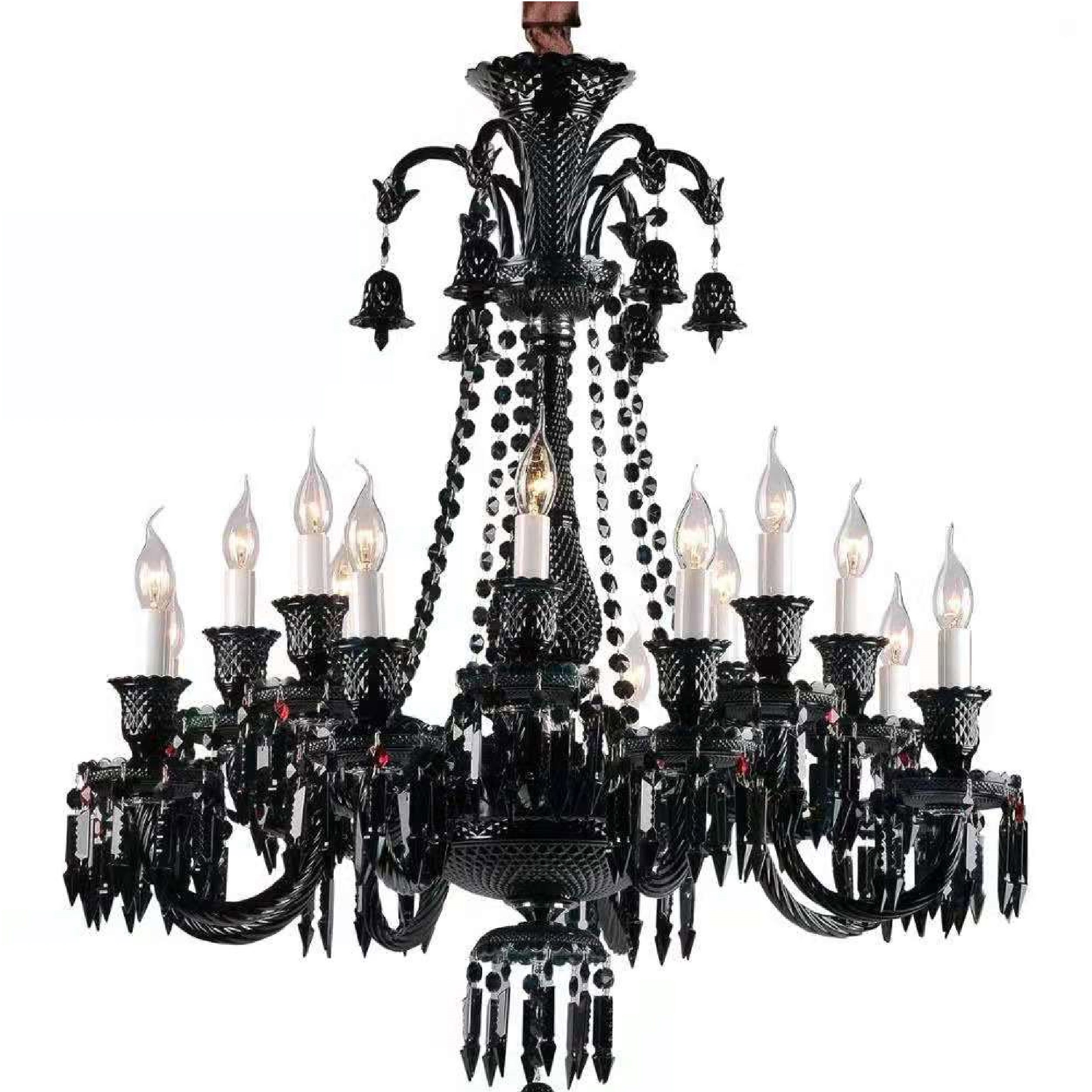 Đèn chùm pha lê màu đen phong cách Châu Âu CNQT-292