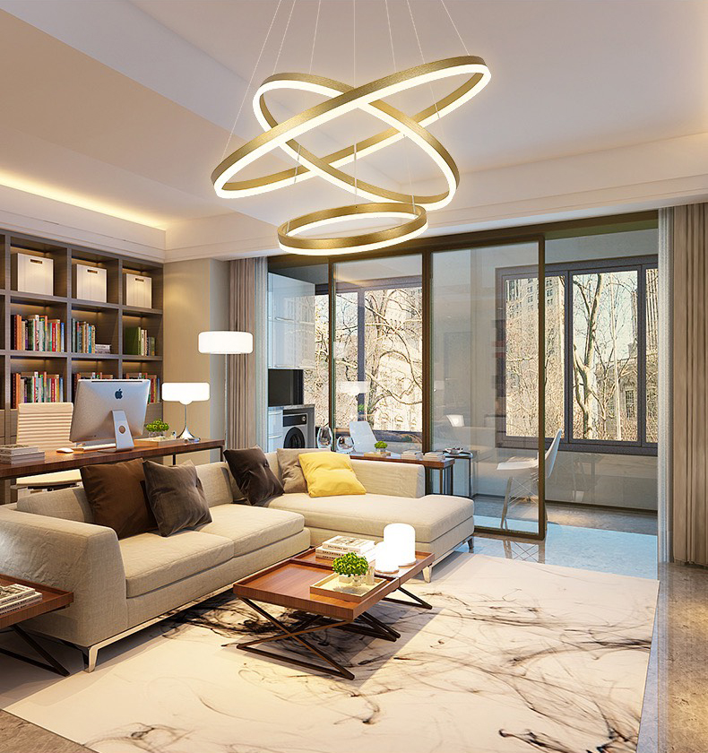 Đèn thả 3 vòng tròn THD7051T3 Vàng