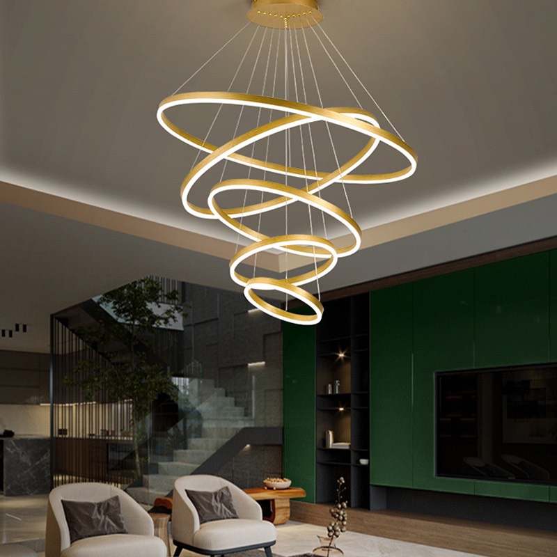 Đèn thả 5 vòng tròn THD7051T5 Vàng