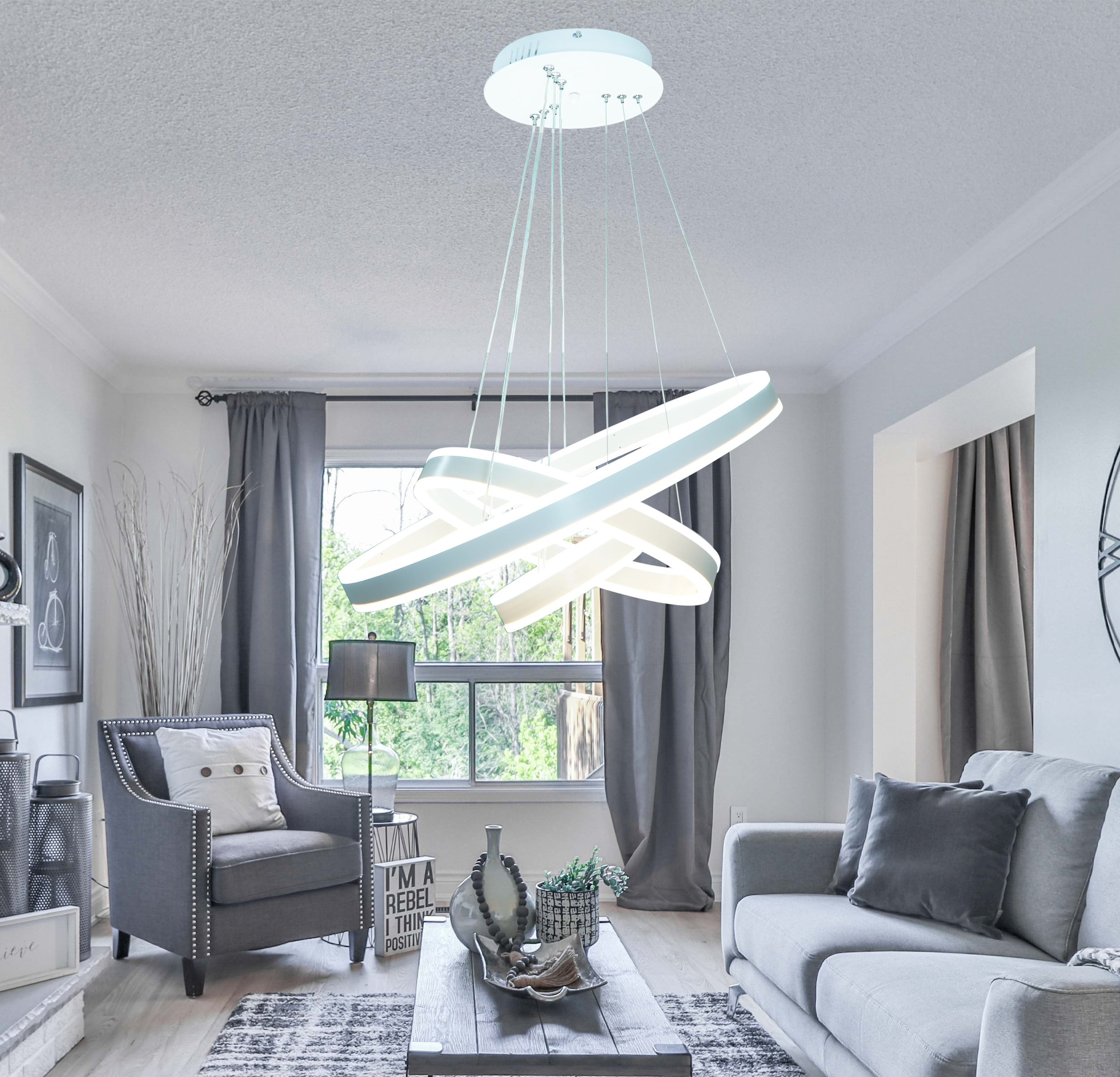 Đèn thả LED 3 vòng tròn THD7030T3 Trắng