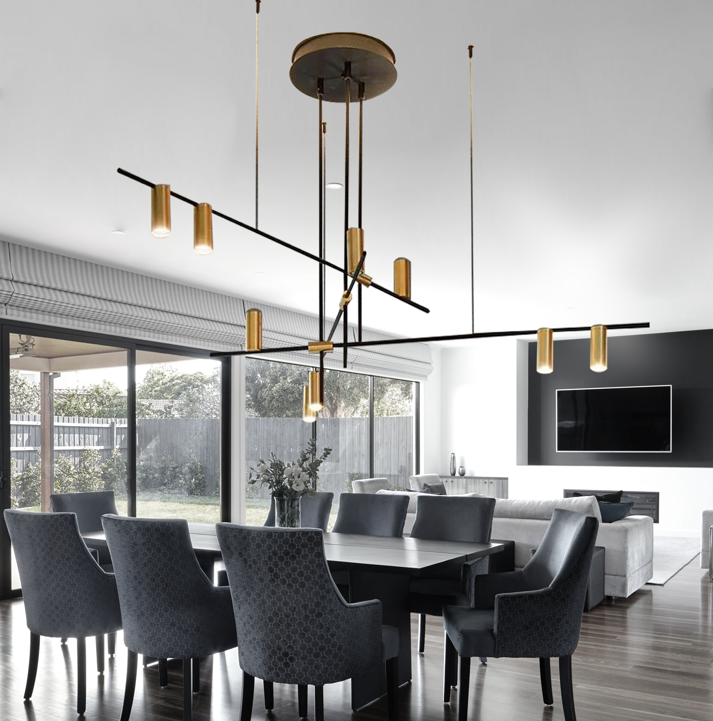 Đèn thả thiết kế theo phong cách hiện đại 2 tầng TTK110T9