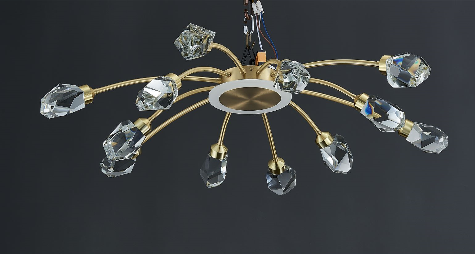 Đèn thả thiết kế hiện đại bằng đồng và pha lê cao cấp TTK126T12