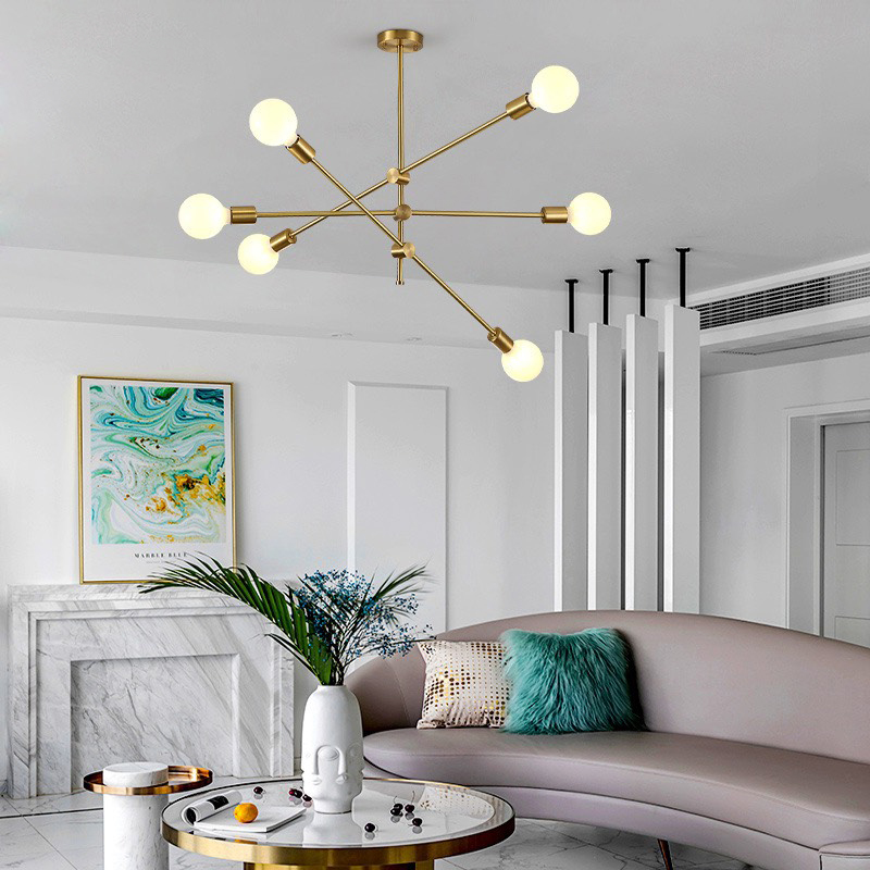 Đèn thả thiết kế hiện đại chóa thủy tinh TTK70N6 xi vàng