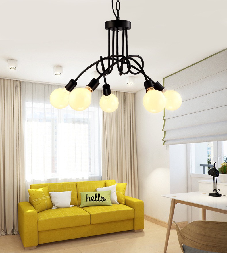 Đèn thả thiết kế dây xoắn TTK18T5 đen