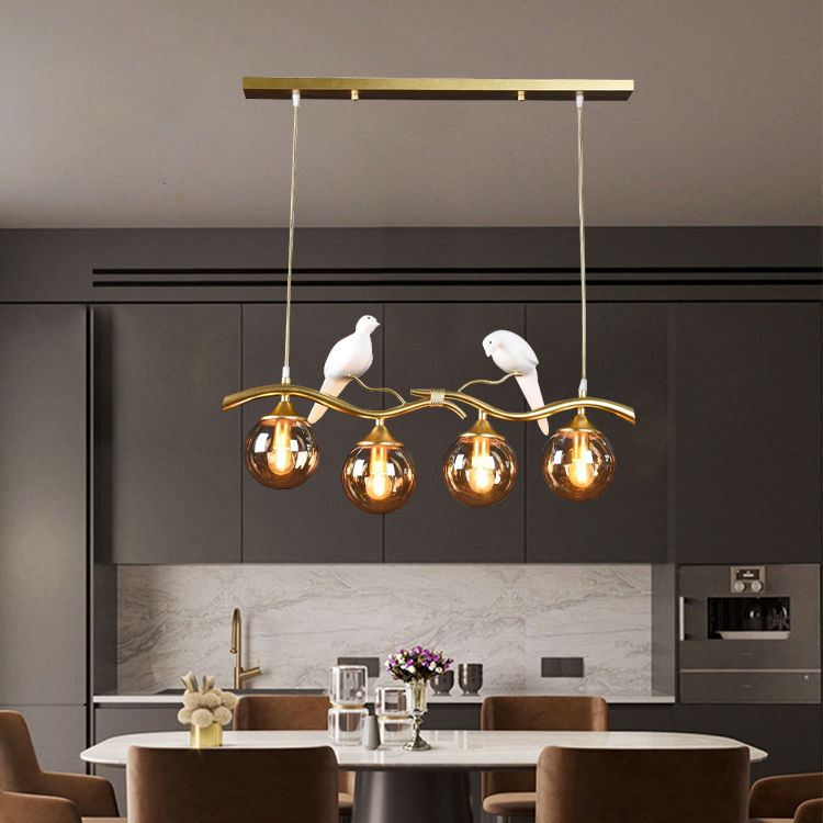 Đèn thả trang trí 2 chú chim đậu TTK114T4