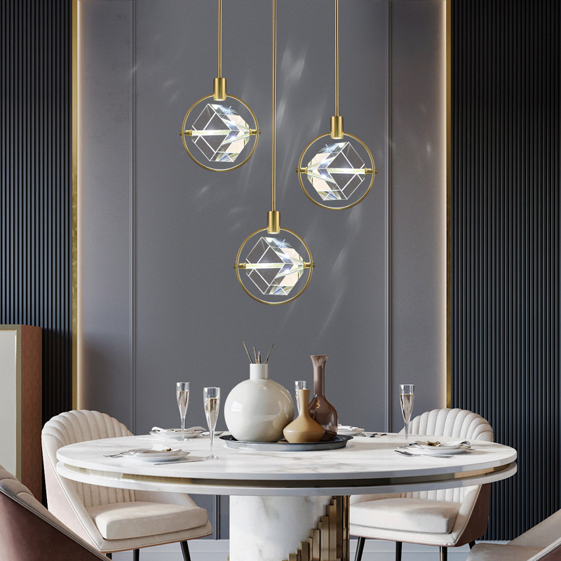 Đèn thả thiết kế viên pha lê hình lập phương TTK123B