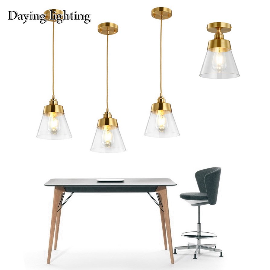 Đèn thả thủy tinh đế vàng TT40T3