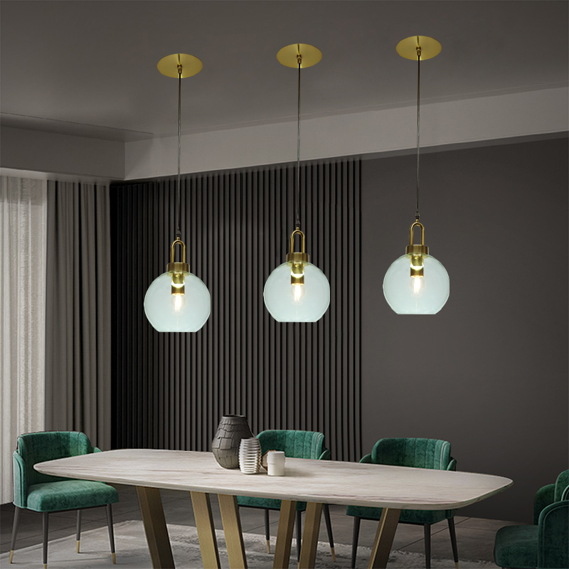 Đèn thả thủy tinh chao tròn trong suốt  TT34T3